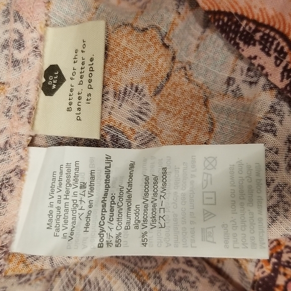 💕MADEWELL💕 Lace-Up Ruffle-Hem Midi Dress ~ Bali Blooms Print 10 (Regular Fit) - Picture 16 of 16